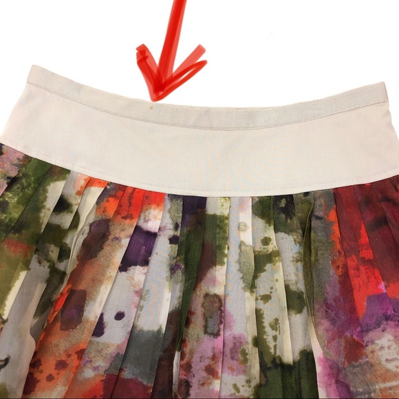 Anthropologie 100% silk Edme Esyllte full skirt - Picture 8 of 8